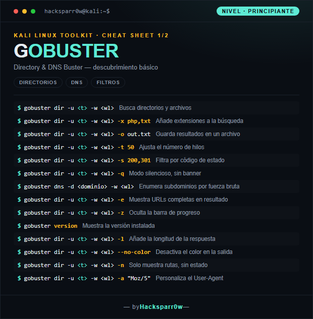 Gobuster cheat sheet