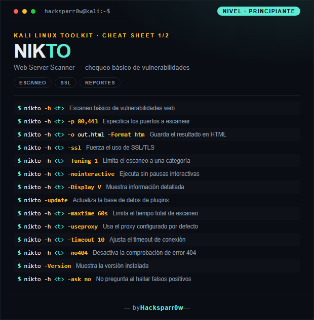 Nikto cheat sheet