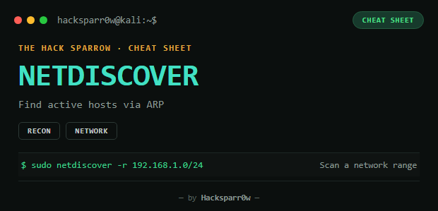 netdiscover cheat sheet