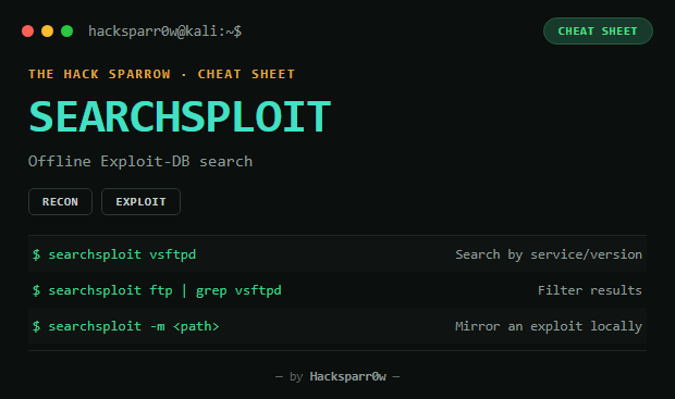 searchsploit cheat sheet